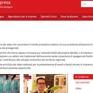 la home della sezione video di Sardegna impresa