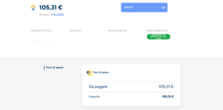 una bolletta dell'energia elettrica